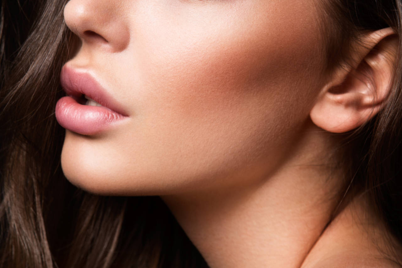 woman with silky smooth lips
