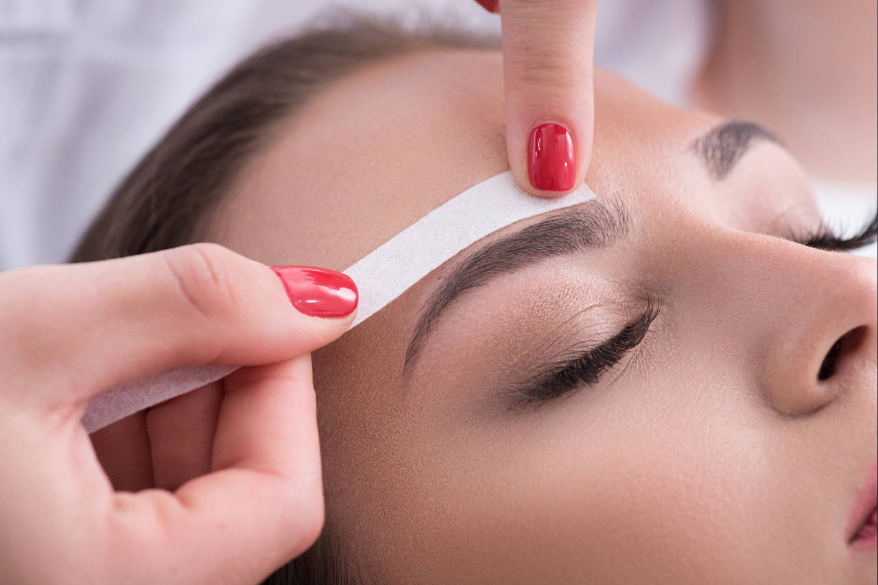 waxing eyebrows